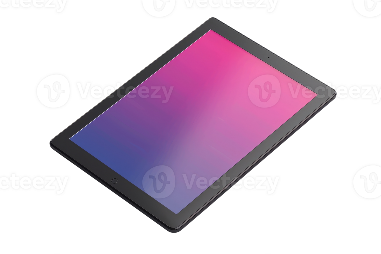 Modern tablet with a gradient screen isolated on a transparent background. sleek design perfect for technology-related projects or marketing materials. png