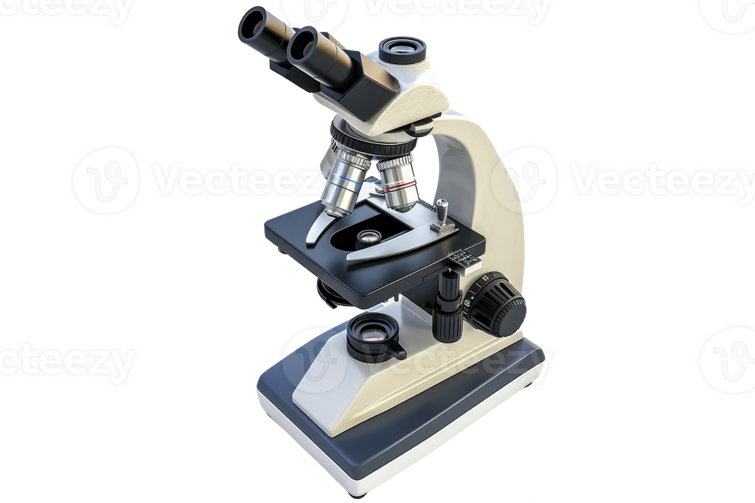 High-quality image of a modern microscope isolated on a transparent background. ideal for scientific, educational, and research purposes. png