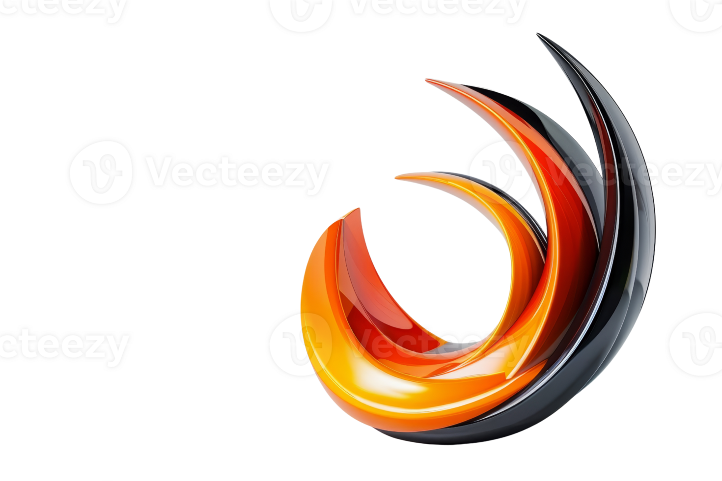 Modern, abstract logo design in dynamic orange, red, and black colors. Ideal for branding, business, or technology-focused projects. png