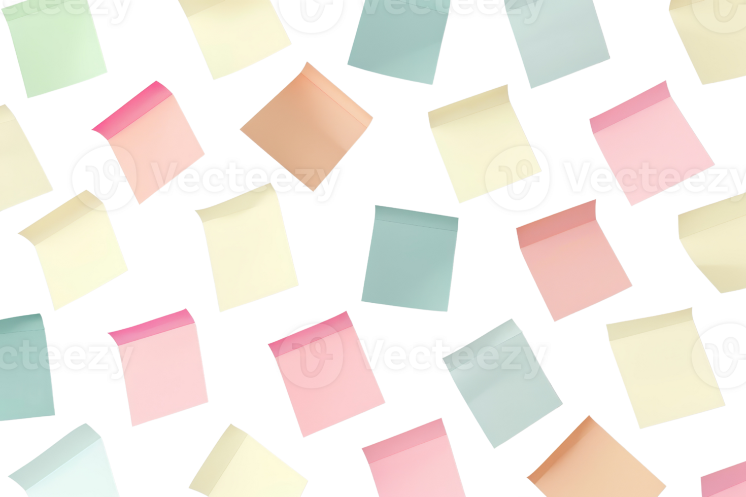 Colorful sticky notes scattered on a black background, perfect for organization, reminders, and creative brainstorming sessions. png
