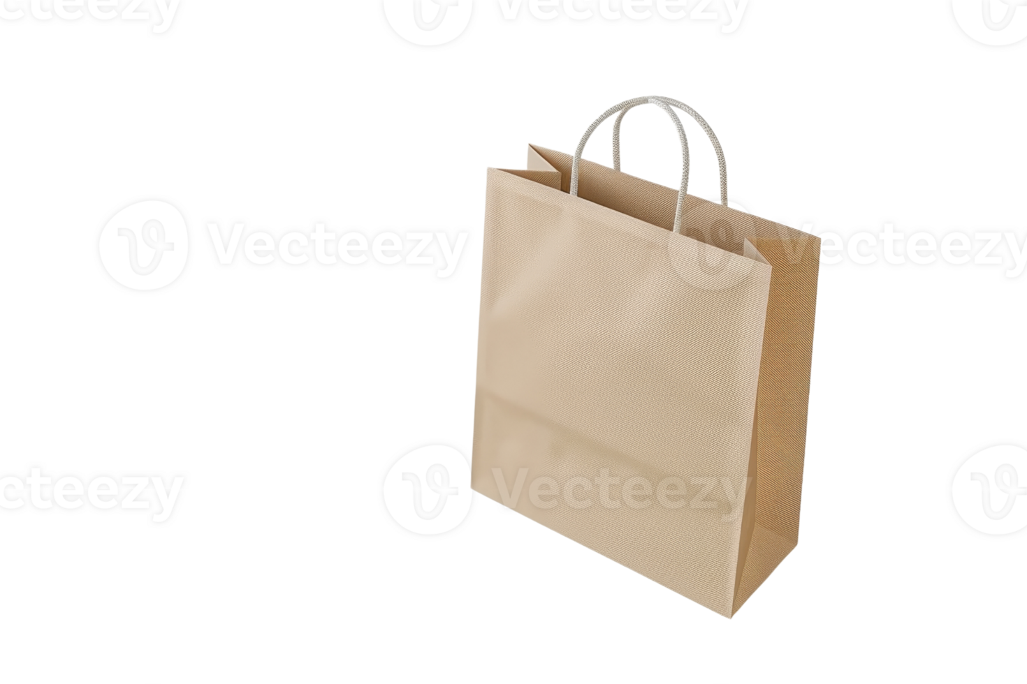 A brown paper bag with sturdy handles, perfect for shopping, gifts, and packaging, isolated on a plain transparent background. png