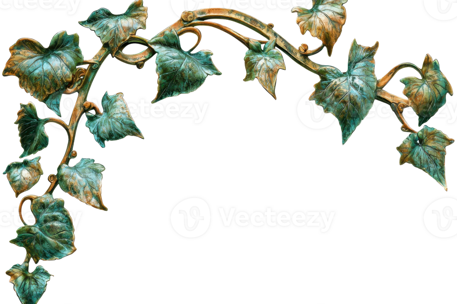 Intricate green ivy vine with leaves on a transparent background, perfect for nature-themed designs and decorative projects. png