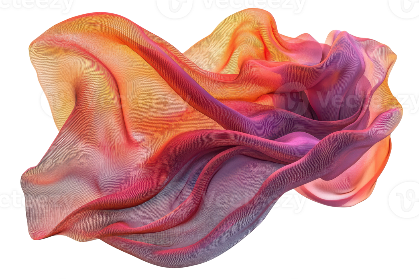 Abstract fluid art with vibrant orange, purple, and pink hues creating a wave-like formation. Ideal for contemporary art and design backgrounds. png