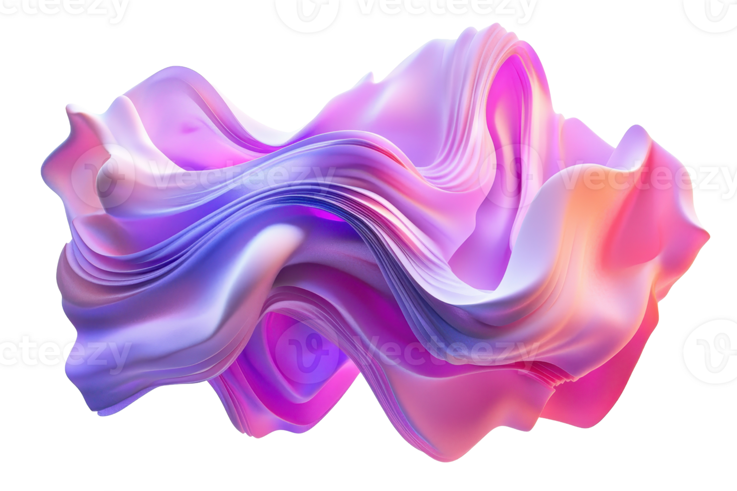 Abstract flowing pink and purple shapes resembling fabric, creating a vibrant and dynamic visual effect for art backgrounds and designs. png