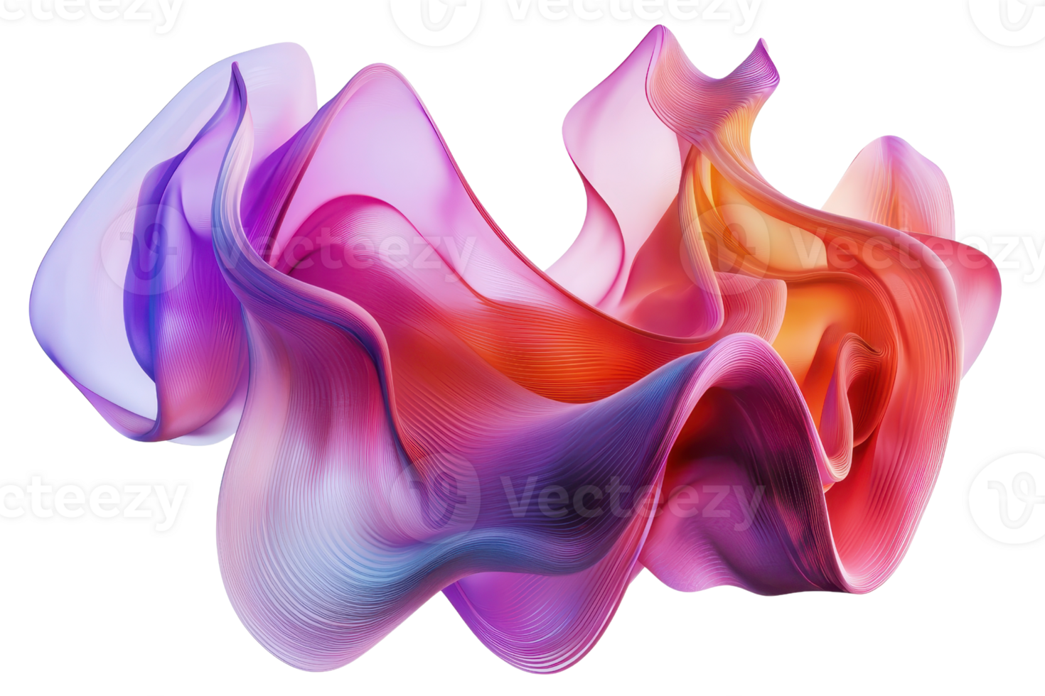 Abstract colorful wave with vibrant hues, blending smoothly to create a dynamic flowing shape. Ideal for modern art and digital design concepts. png