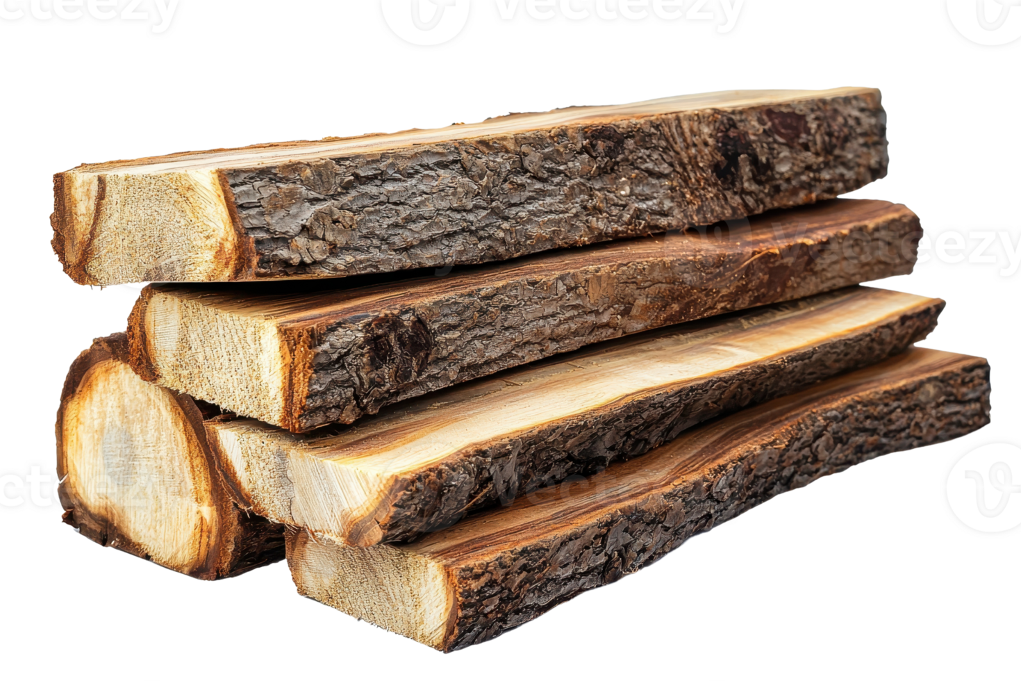 Stack of cut firewood logs on a transparent background. Perfect for rustic, natural, and woodworking themes in your design projects. png
