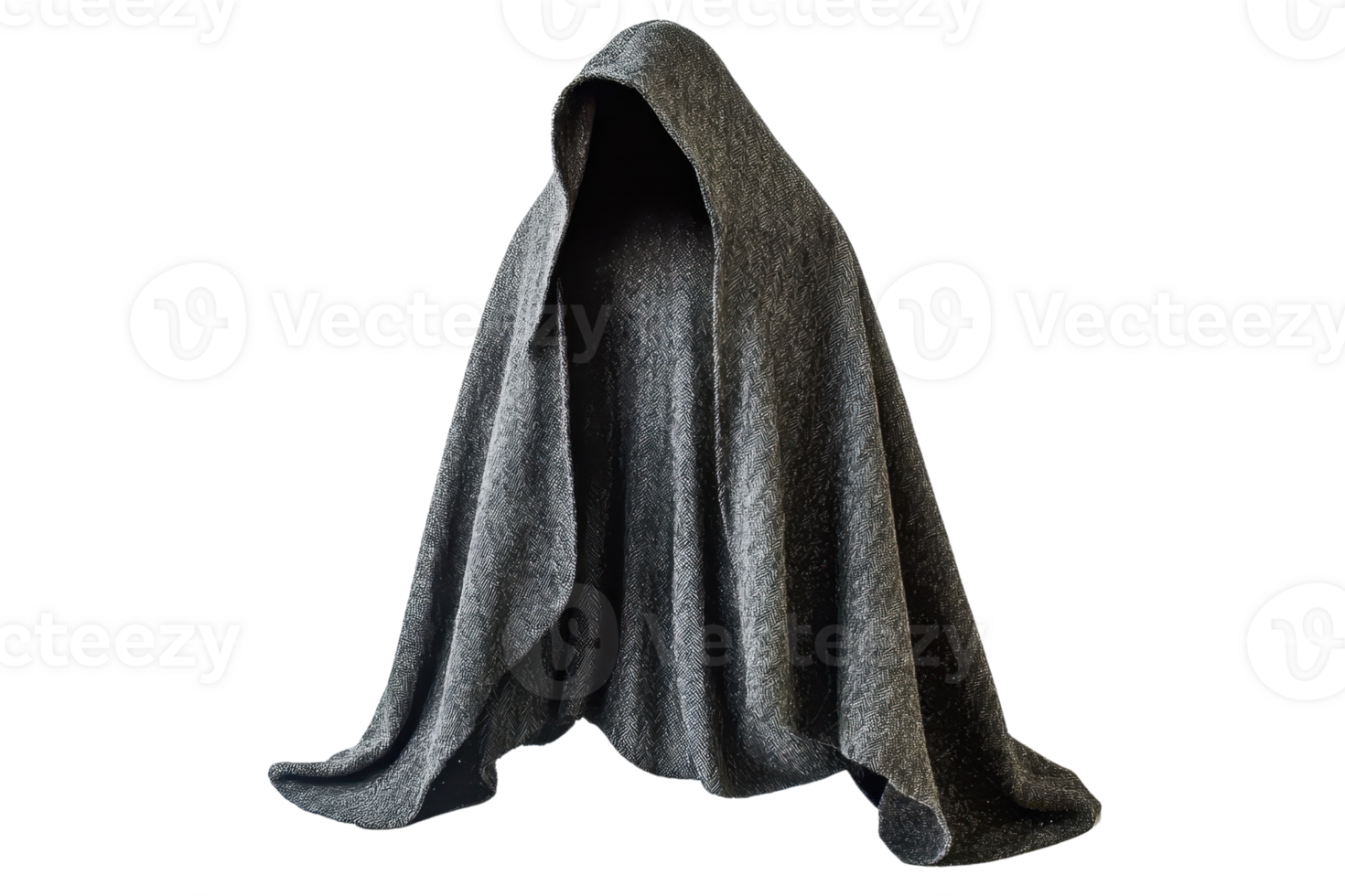 A mysterious figure draped in a dark cloak, conveying an eerie and mystical atmosphere. Perfect for fantasy or horror-themed projects. png