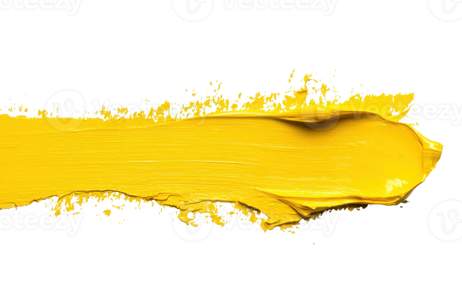 Bright yellow paint smear isolated on transparent background. ideal for creative projects, marketing materials, and design inspiration. png