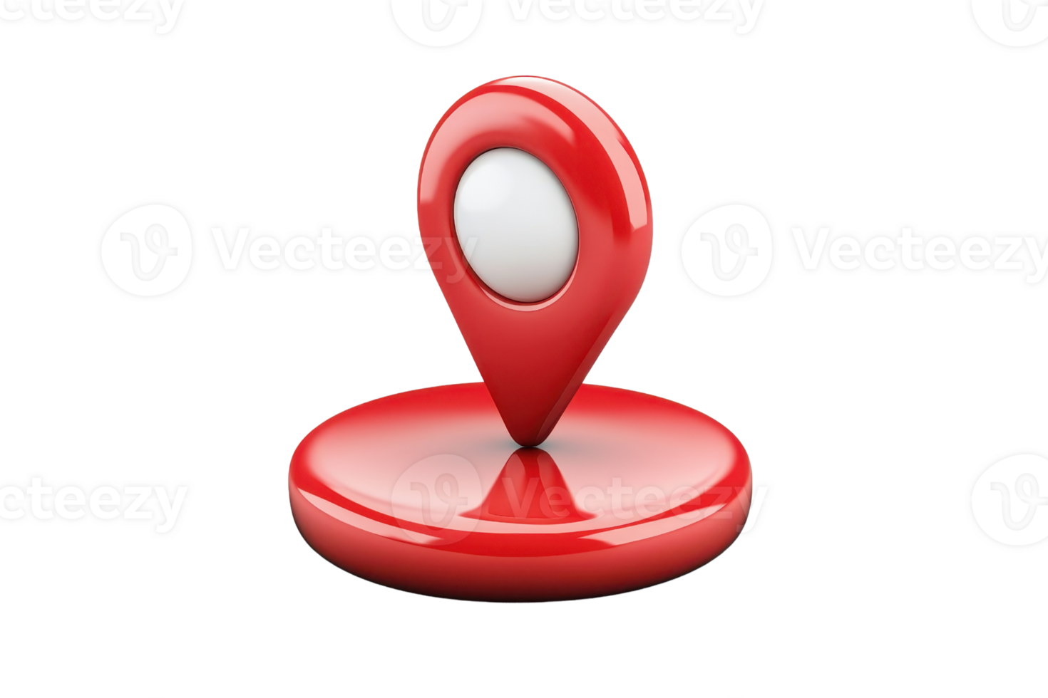 3D red location pin icon isolated on transparent background. Modern map marker or GPS symbol for navigation and finding locations. png