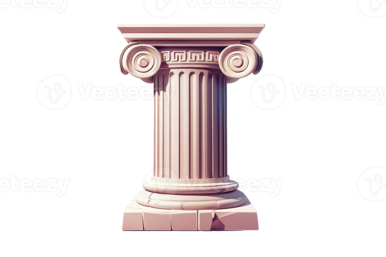 Beautiful isolated Greek Ionic column on a transparent background. showcasing classical architecture and intricate design. png