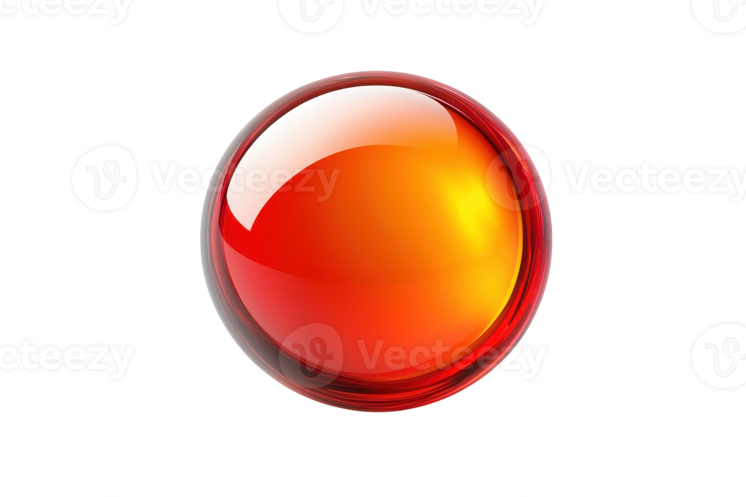 Shiny red and orange sphere isolated on transparent background. giving a glossy and transparent appearance. Perfect for design and creative projects. png