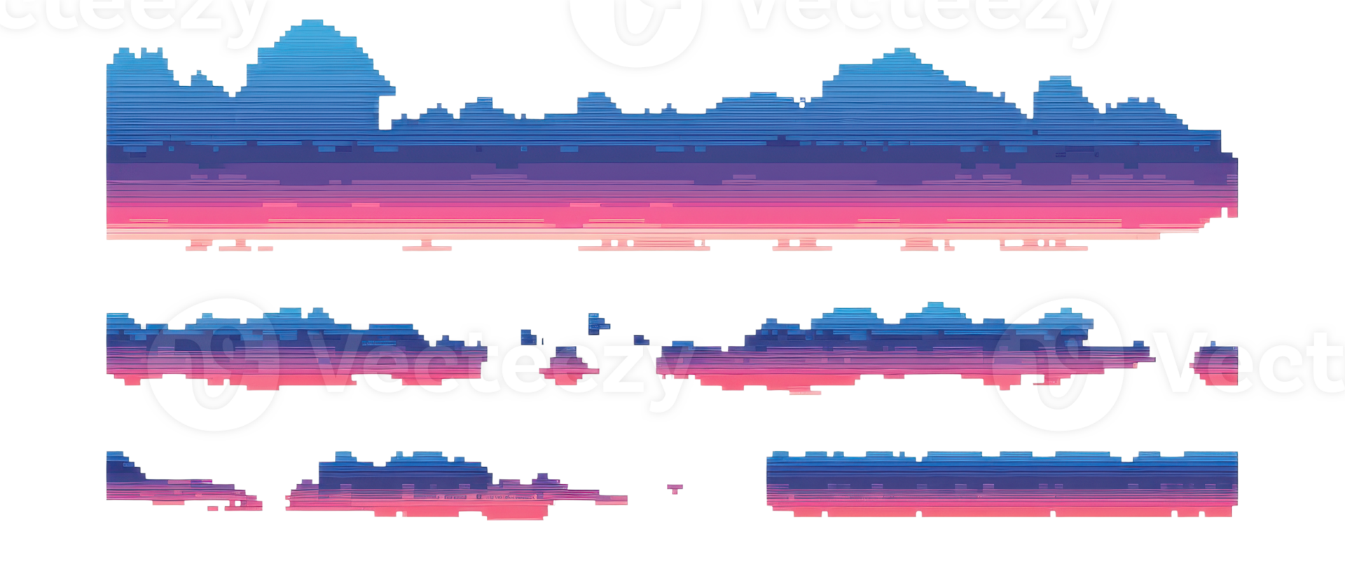 Stunning gradient sky with abstract cloud formations in pink, blue, and purple tones, perfect for background or design use. png