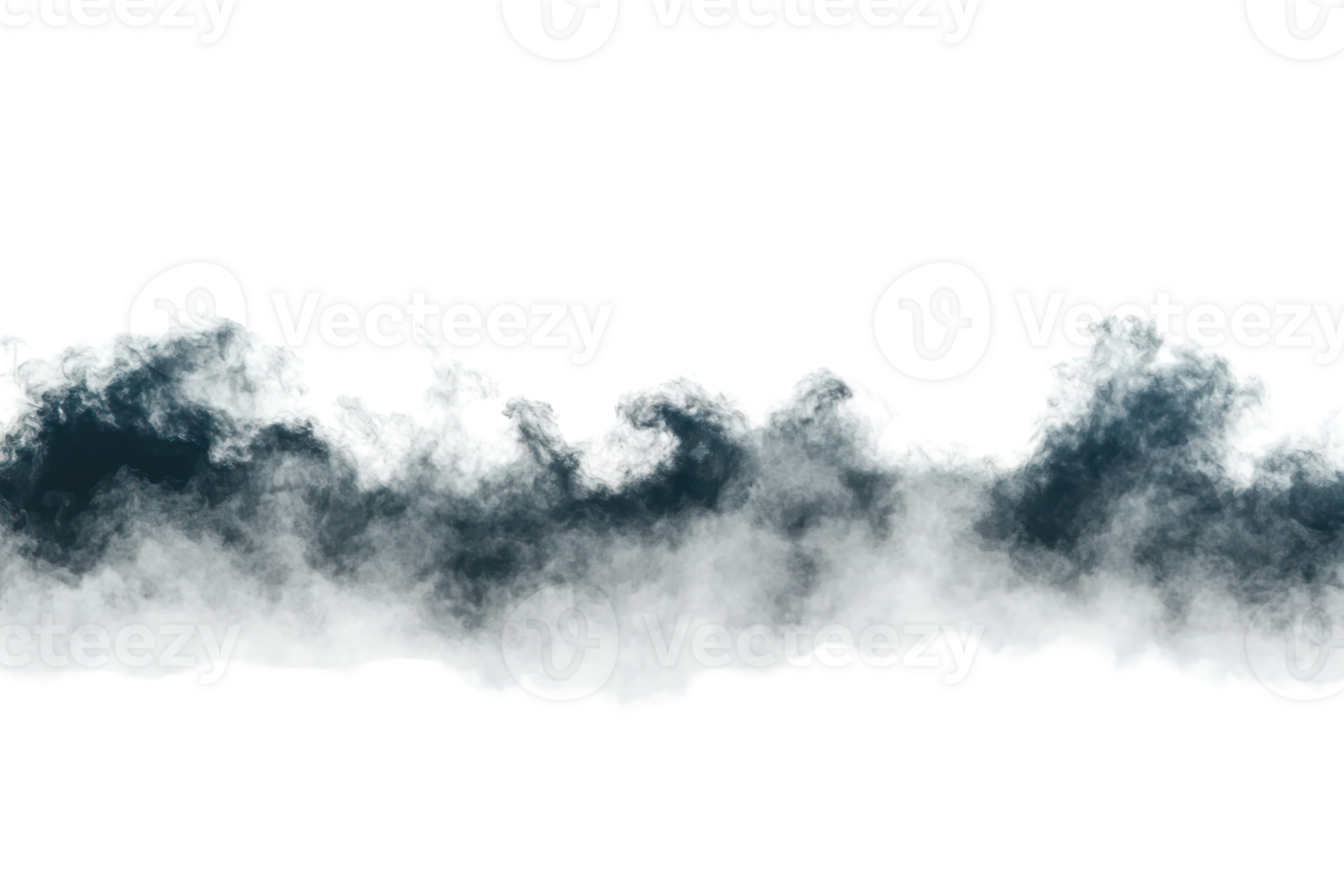Realistic dense smoke cloud isolated on transparent background. perfect for overlay effects in photography and projects. png