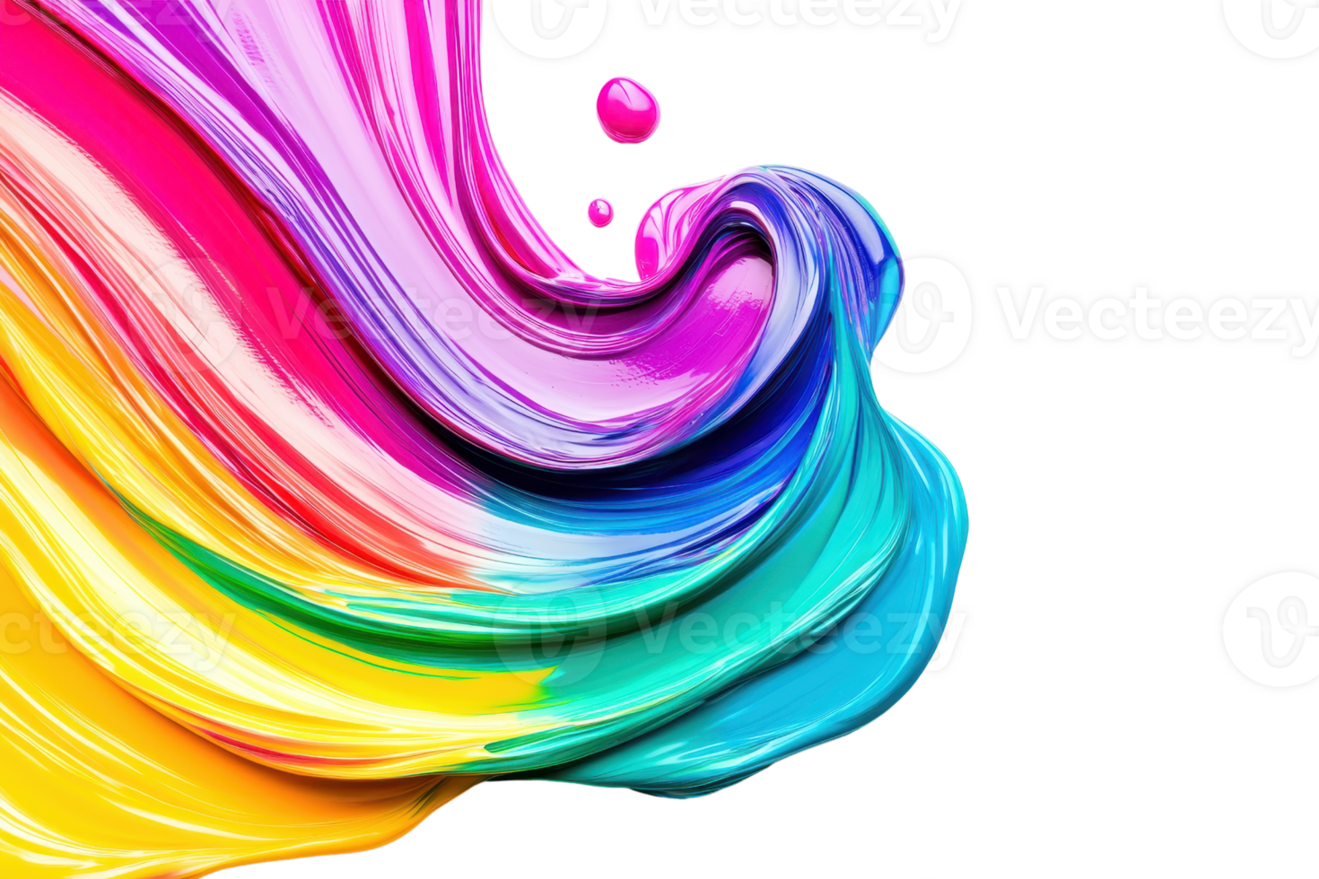Vibrant abstract painting with swirling colors of the rainbow in a stunning display of artistic creativity and dynamic movement. png
