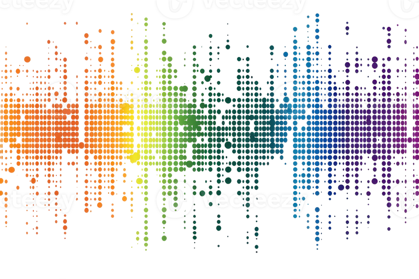 Abstract digital art with multicolored spectrum wave patterns. Perfect for backgrounds, music visuals, or tech-themed designs. png