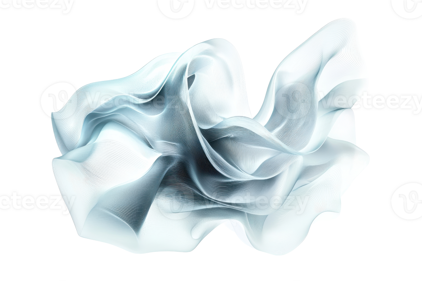 Abstract white and silver fluid design with smooth, flowing curves and a silky texture. Perfect for modern backgrounds and artistic projects. png
