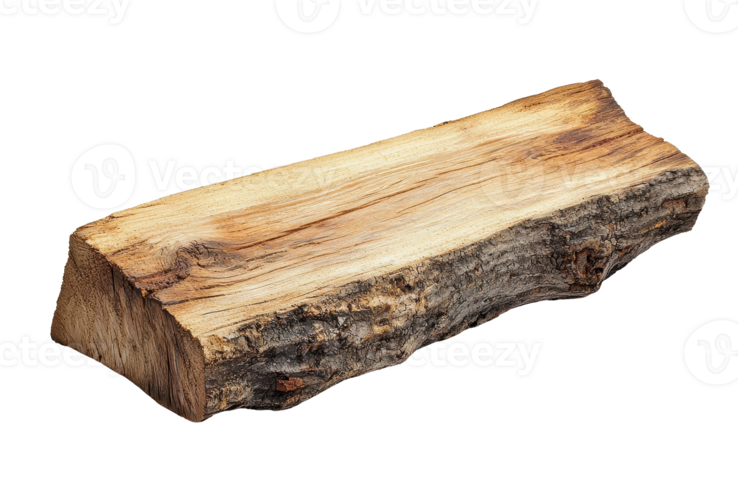 Close-up of a single wooden log piece with rough texture. Ideal for rustic decor, natural materials, or carpentry projects. png