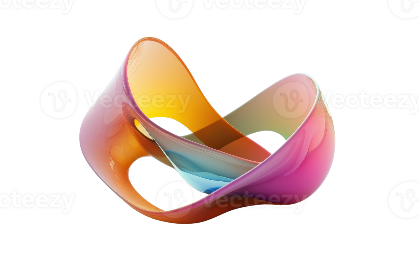 Colorful abstract 3D rendering with smooth curves and gradients, perfect for modern and creative design backgrounds. png