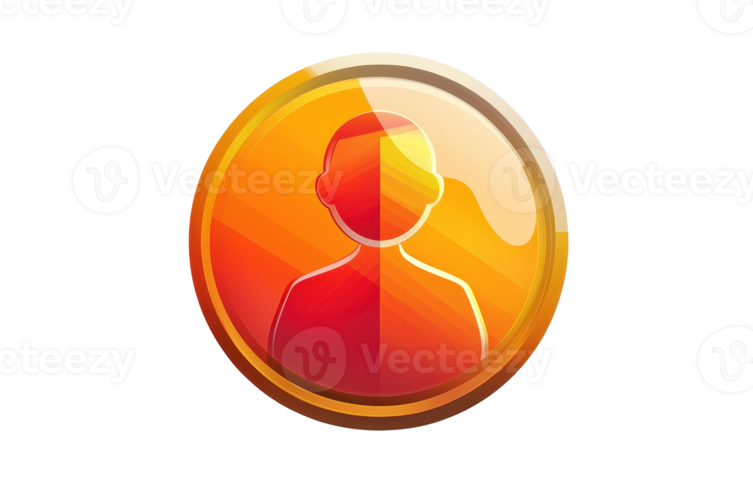 Colorful glossy user profile icon with a person silhouette. Ideal for user interface elements and digital design projects. png