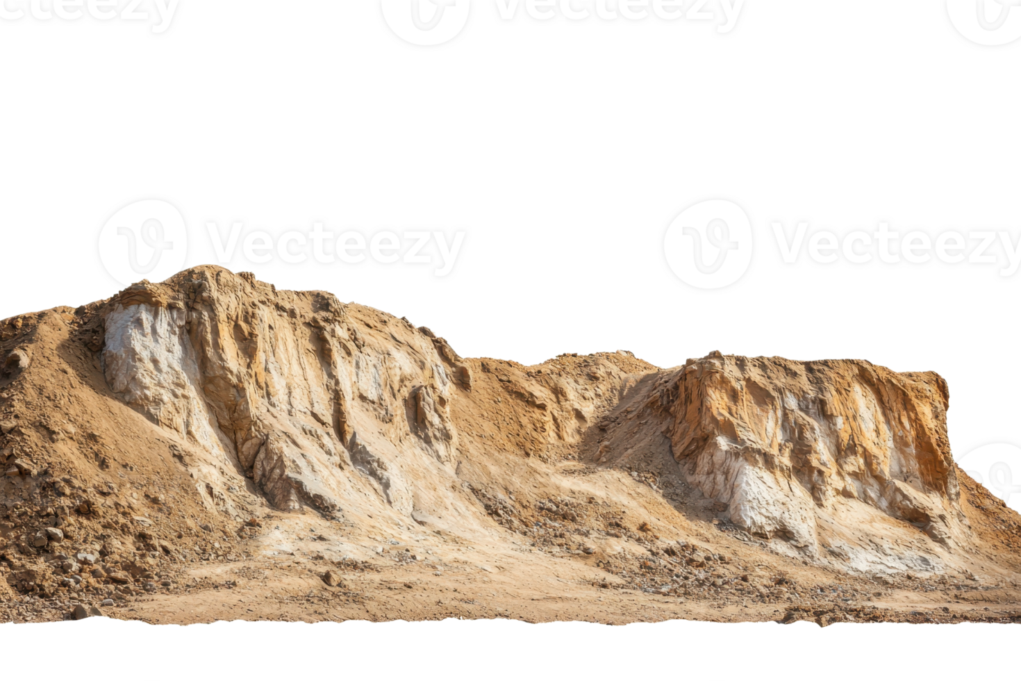 A rugged sandstone cliff face showcasing intricate geological layers and textures, highlighting natural erosion and weathering processes. png