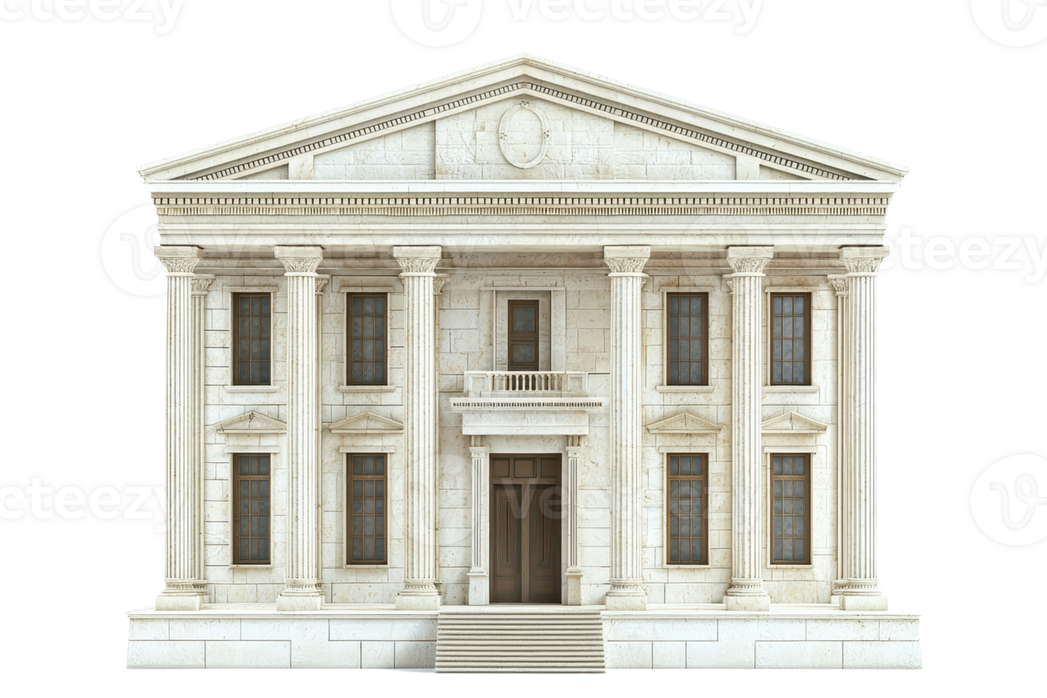 Classic architecture of a neoclassical building with columns, symbolizing history, education, and government. png