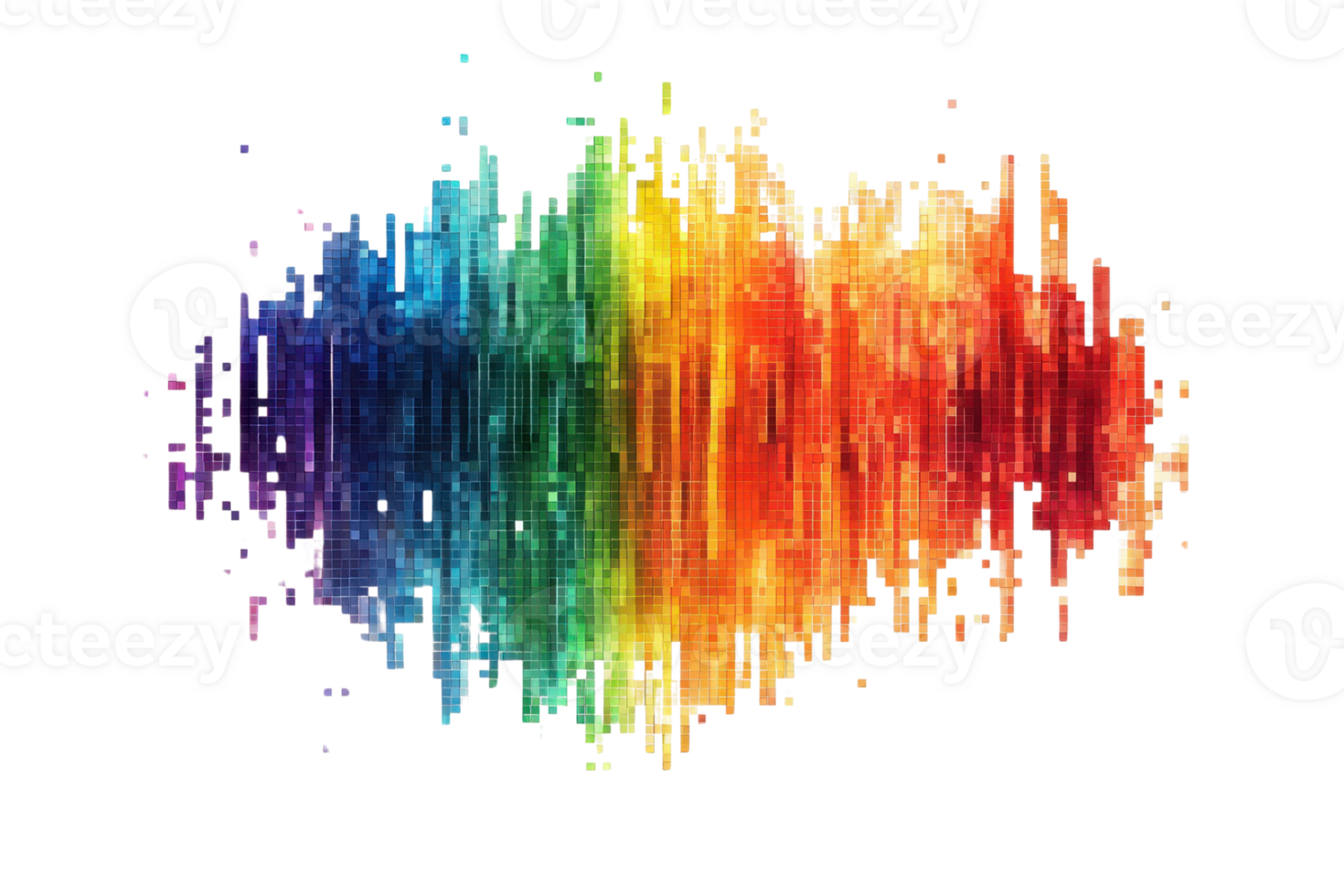 Colorful abstract digital art creating a stunning rainbow gradient effect with vibrant hues and dynamic visual textures. png