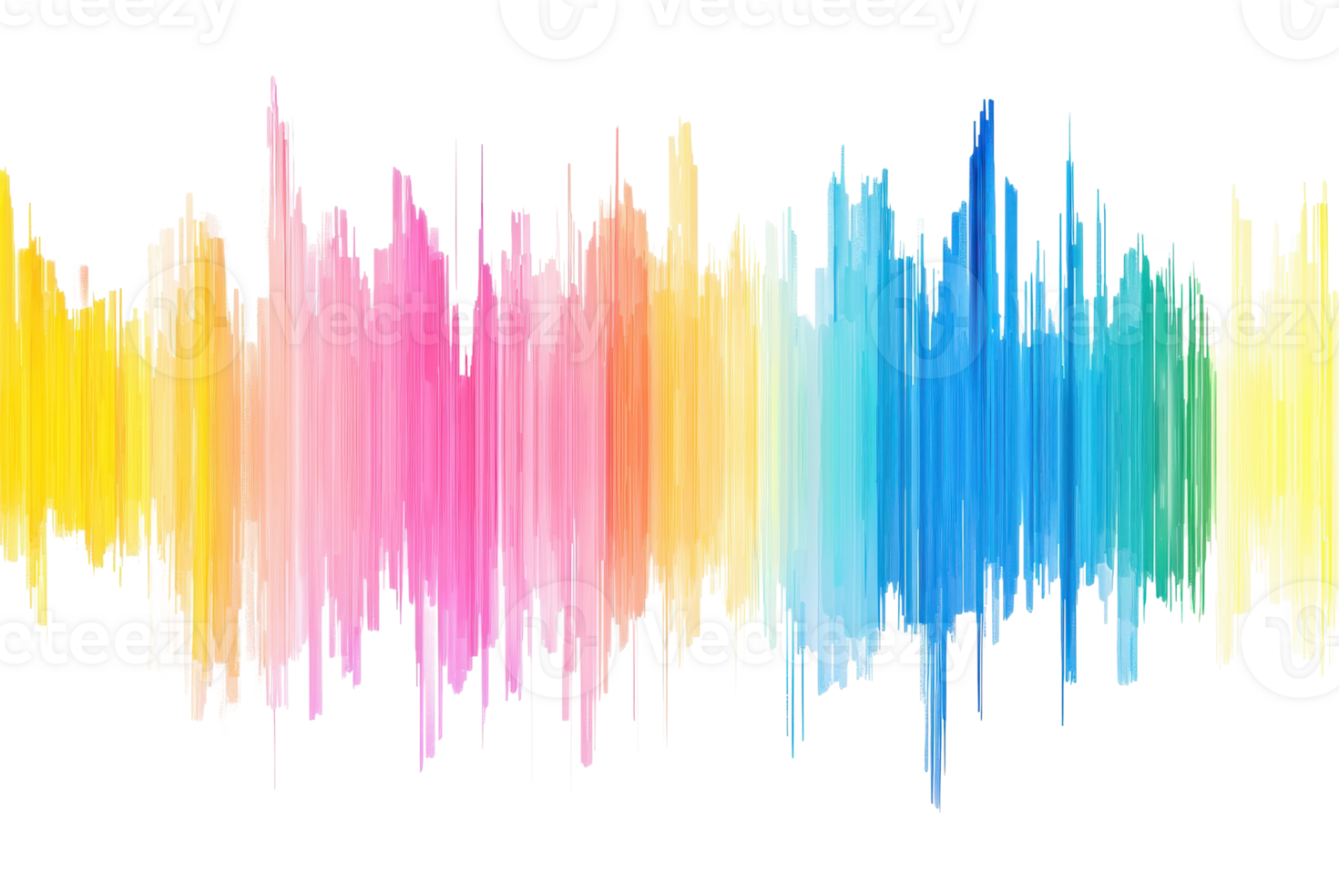 Colorful abstract sound wave illustration with rainbow hues, representing music, frequency, or audio. Vibrant visual art for multimedia. png