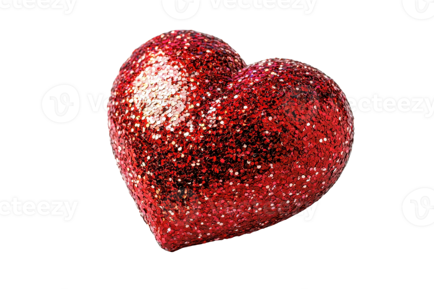 Glittering red heart symbolizing love and romance, perfect for Valentine's Day themes, wedding designs, and romantic projects. png