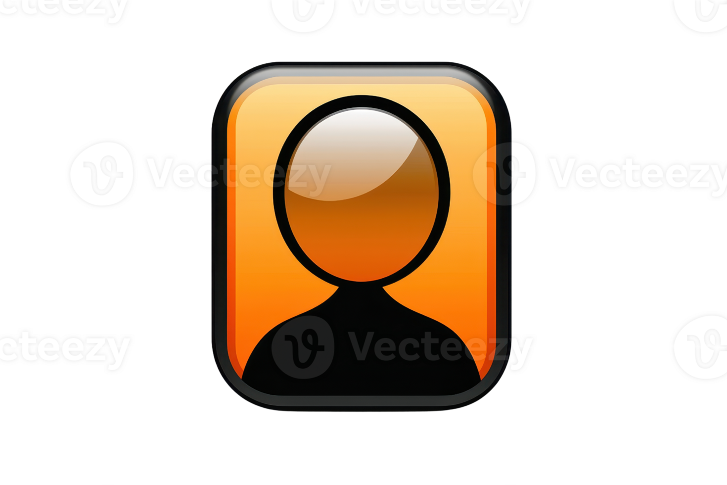 Abstract orange avatar icon with a person silhouette on a transparent background. suitable for user profile or online identity representation. png