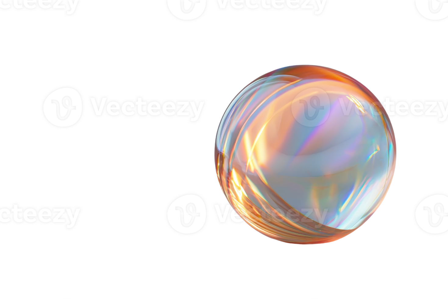Abstract luminous sphere with iridescent colors on transparent background. perfect for modern designs and background graphics. png