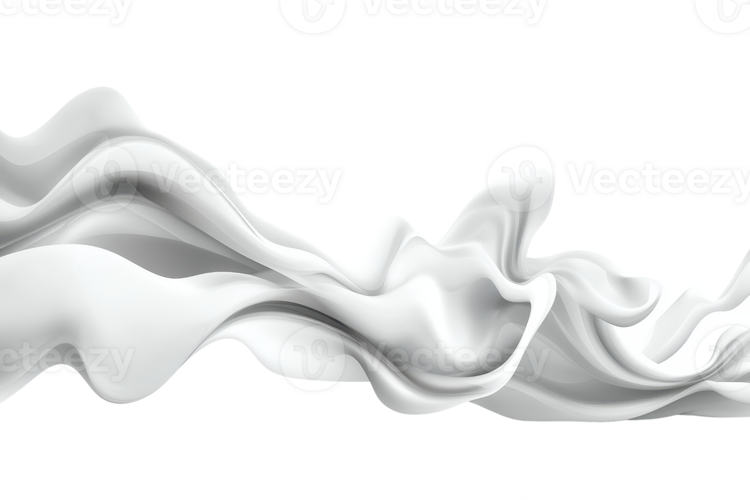 Abstract white fabric flowing dynamically on a transparent background. creating a modern and elegant design element for various creative projects. png