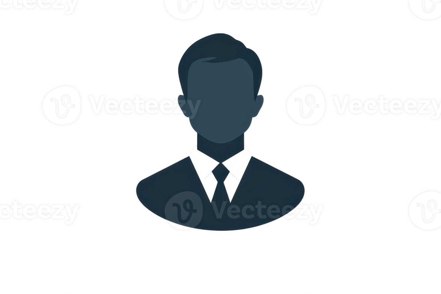 Silhouette of a man in a suit and tie, ideal for professional profiles, business presentations, and corporate branding. png