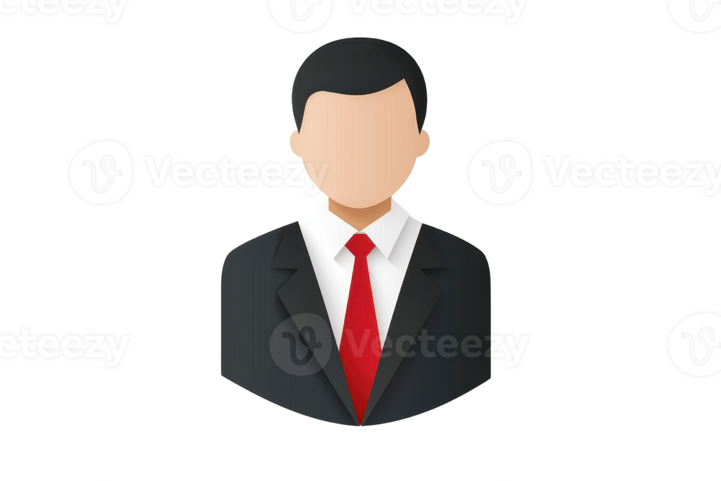 Illustration of a business professional in a suit with red tie, representing corporate professionalism and business attire. png