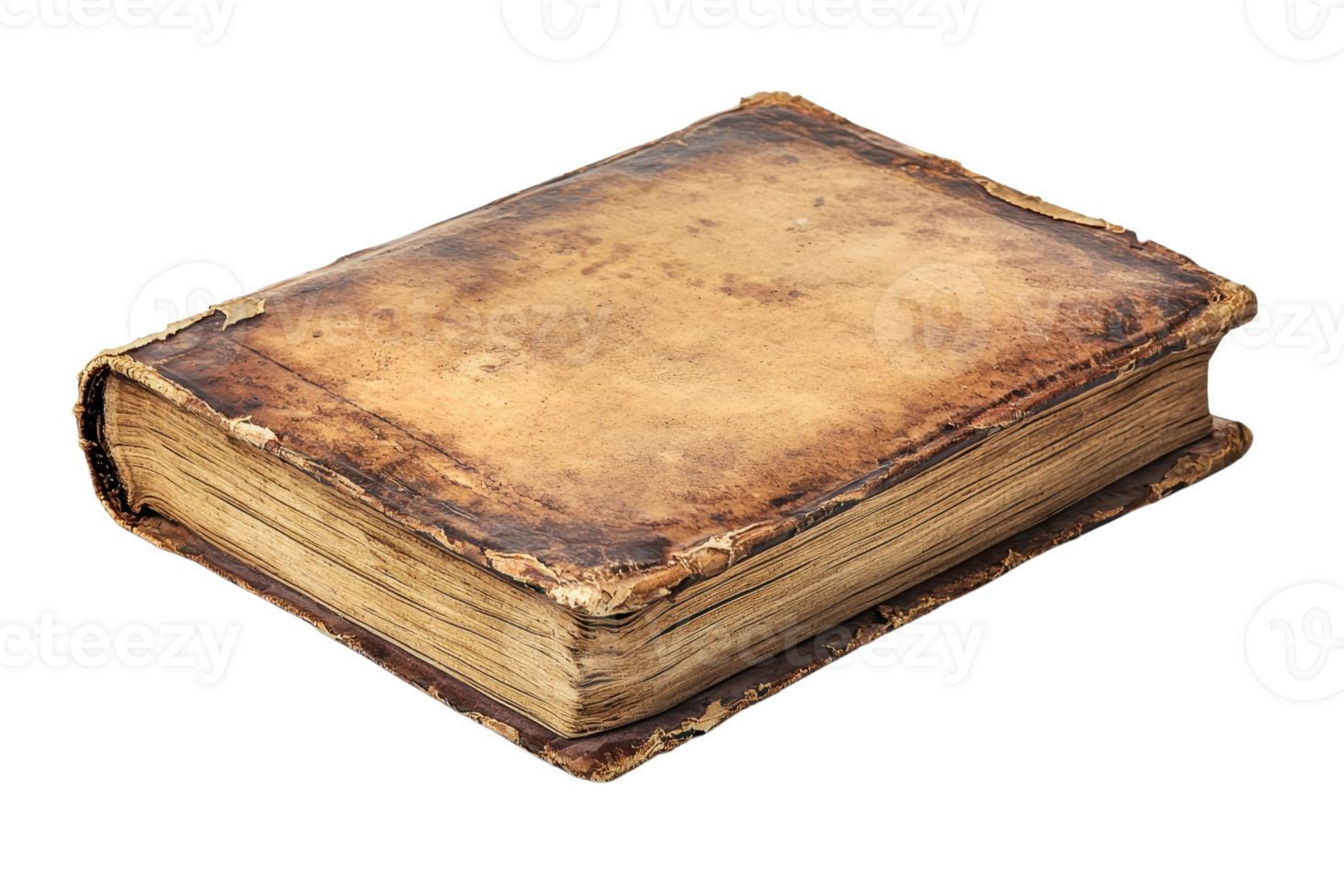 Vintage worn book with aged pages and cover. Great for historical, antique, education, and literary themed projects. png