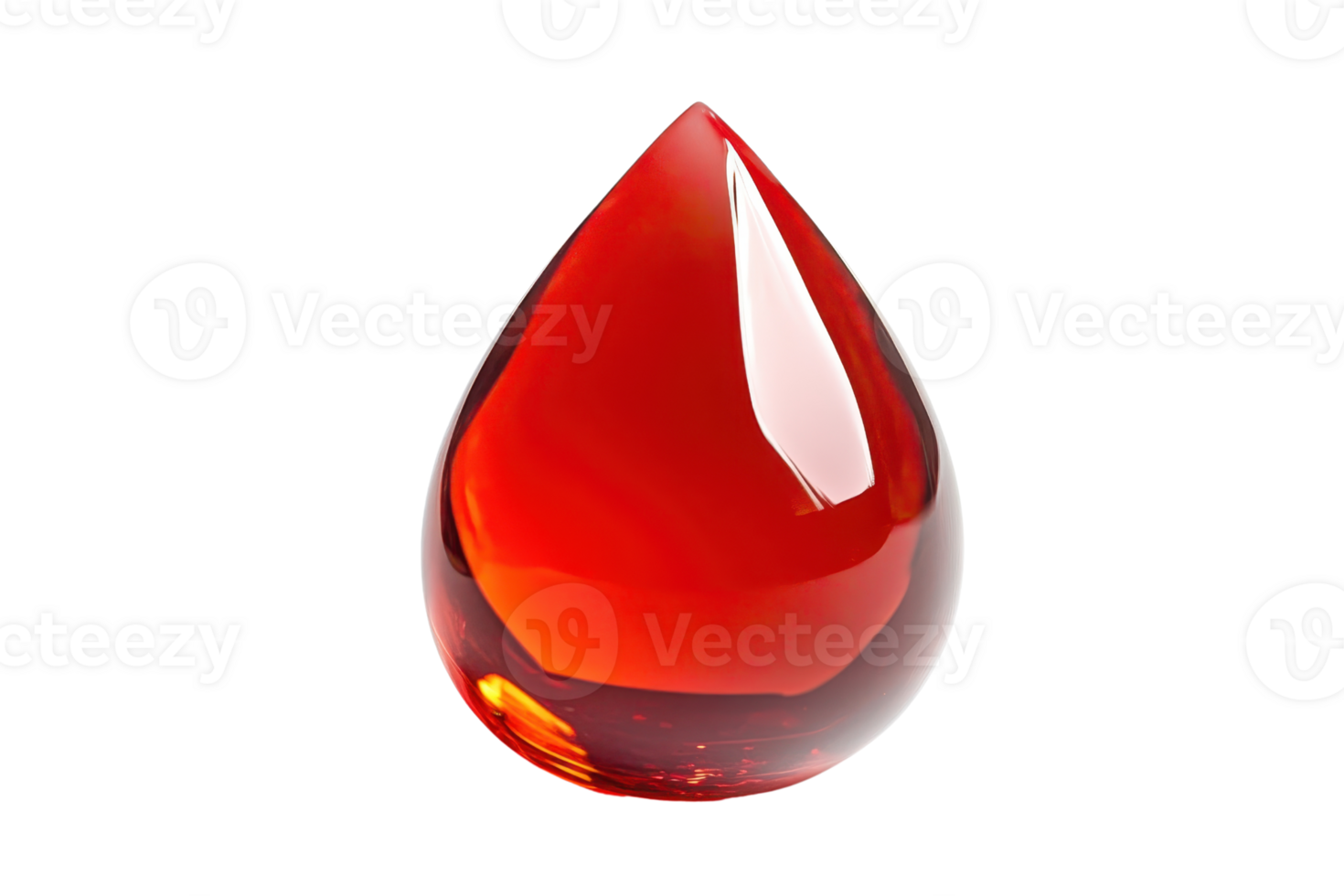 Close-up of a fresh red blood drop against a transparent background. symbolizing life, health, and medical themes related to donation or healthcare. png