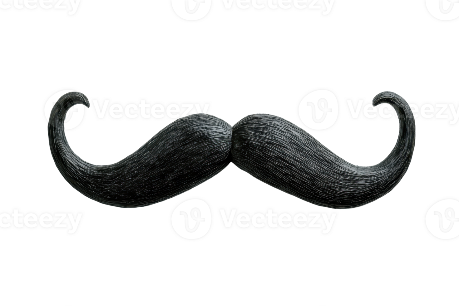 Black mustache isolated on a transparent background. Perfect for Movember campaigns, fashion projects, or playful design elements. png