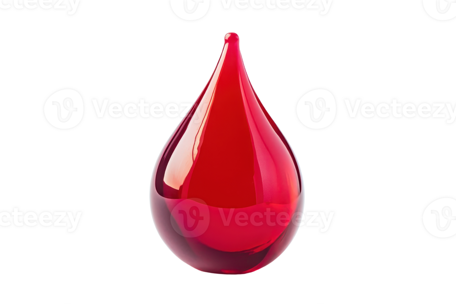 Elegant red glass droplet with smooth curves, isolated on a transparent background. Perfect for minimalist and artistic design projects. png