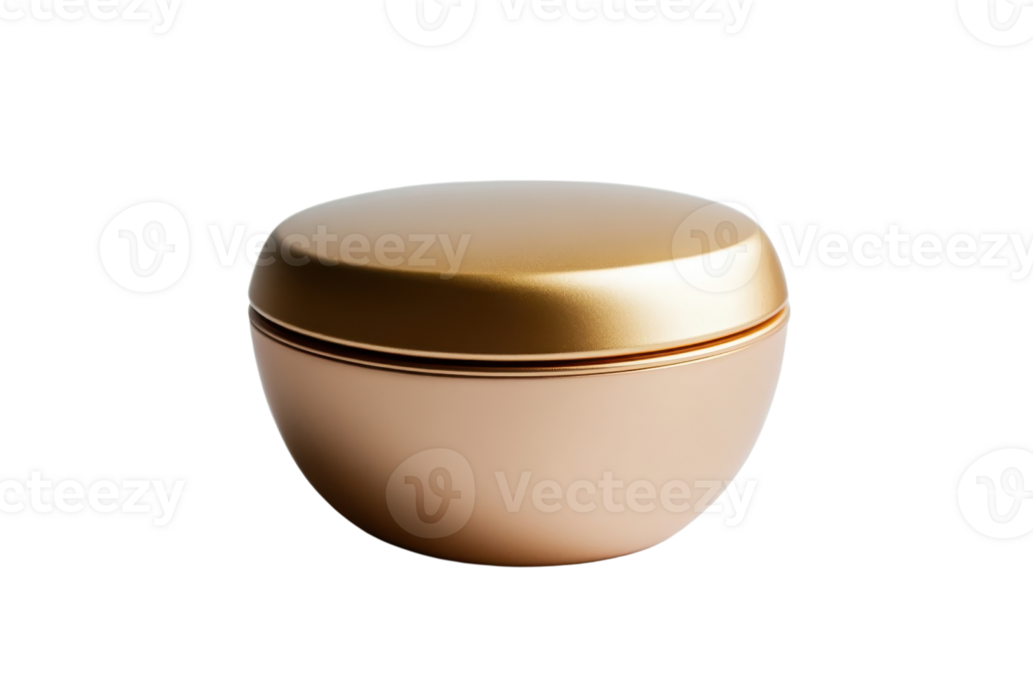 Elegant gold cosmetic container with lid isolated on transparent background. perfect for beauty and skincare products advertising. png