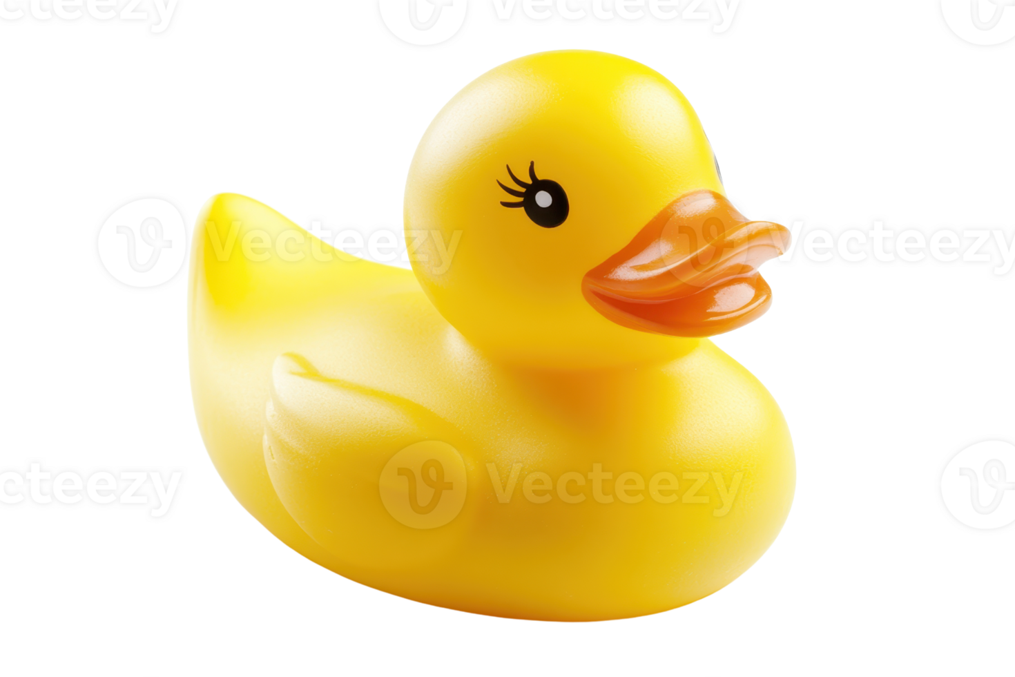 A vibrant yellow rubber duck with an orange beak, perfect for bath time fun and a playful addition to any bathroom or child's toy collection. png