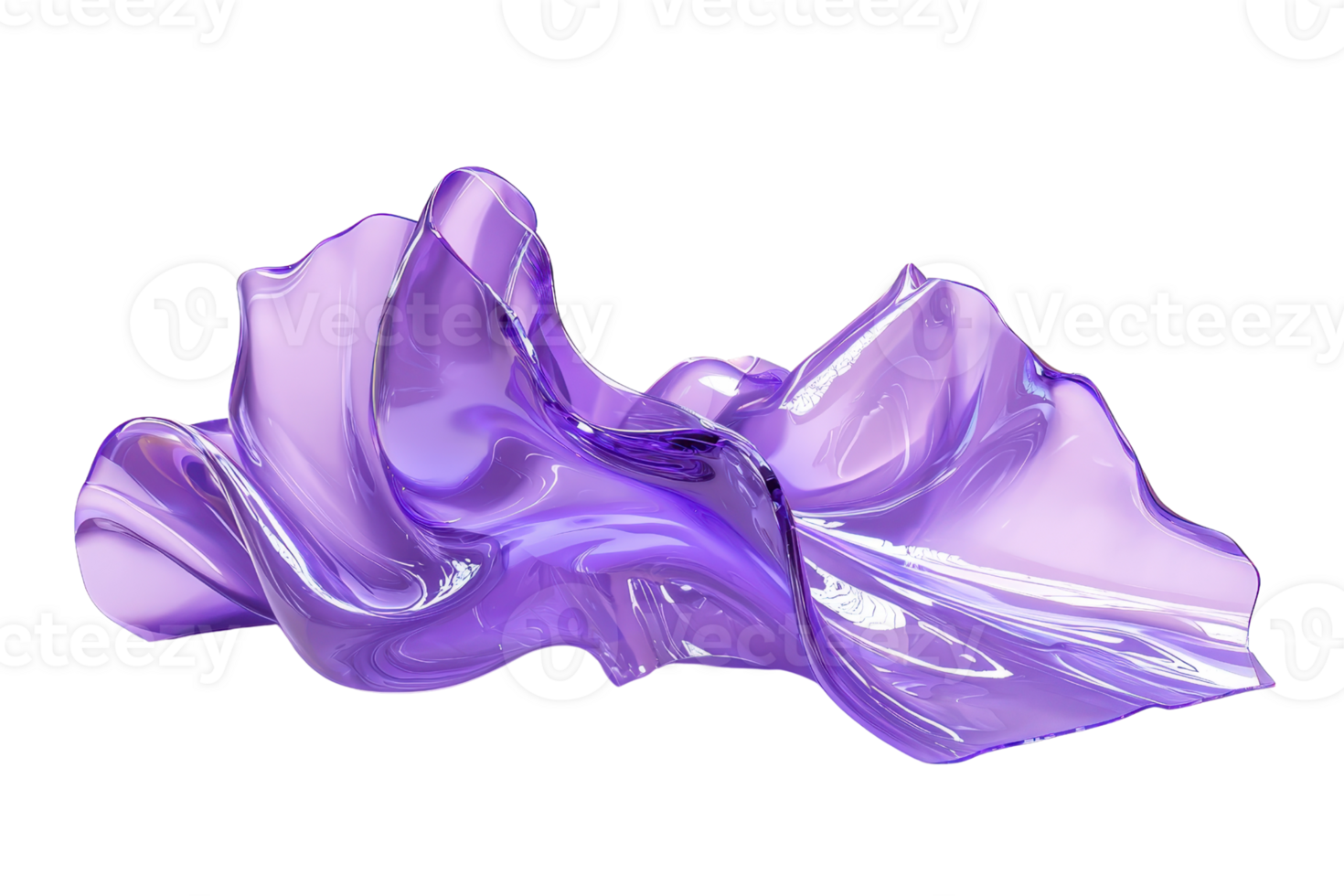 Abstract purple fluid sculpture, a mesmerizing blend of organic curves and smooth textures, perfect for modern art and design concepts. png