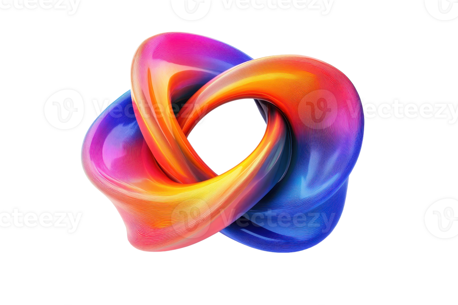Abstract vibrant multicolor infinity shape, 3D rendering for design concepts, creativity and digital art projects. png