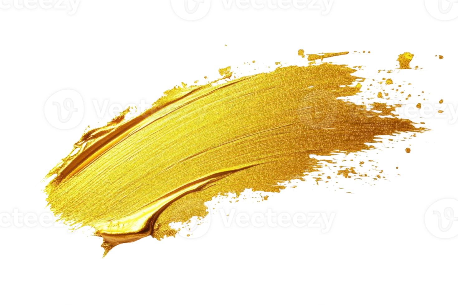 Golden brush stroke on a transparent background. Perfect for art, design, and creativity themes in various projects. png