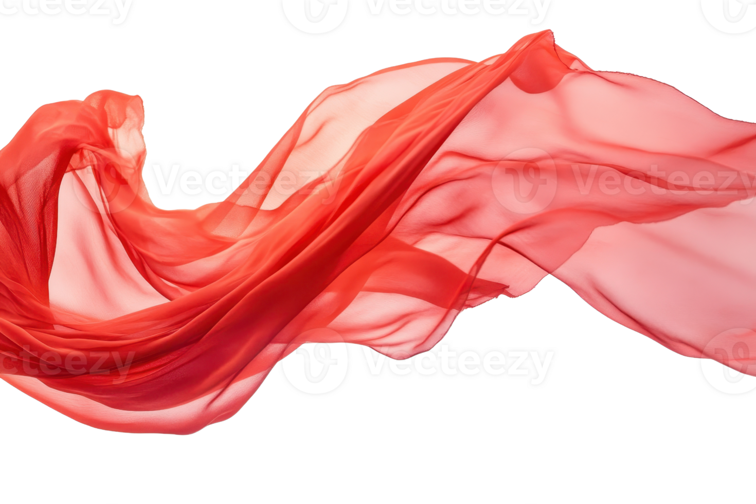 Elegant flowing red fabric captured in motion, abstract background perfect for design projects, covers, or digital artwork. png