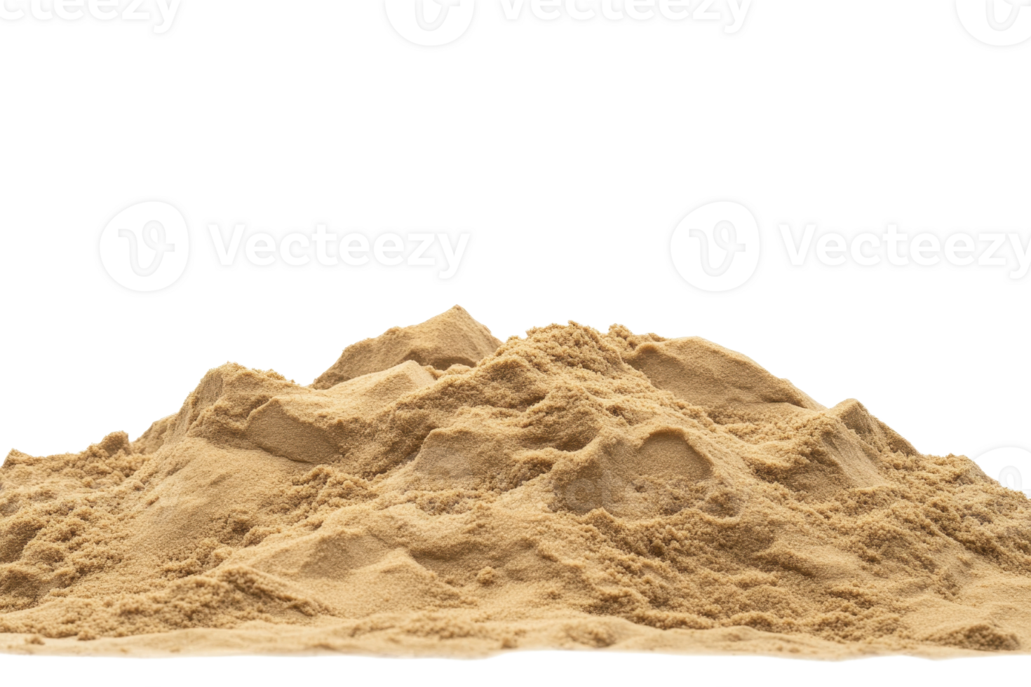 Image of a pile of fine sand isolated on a transparent background. Perfect for construction, texture, and natural material concepts. png