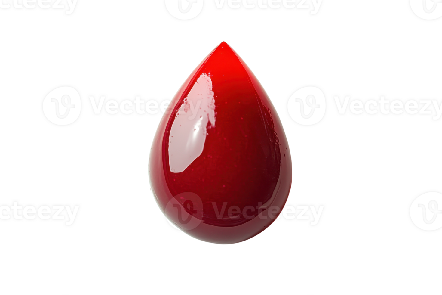 Close-up of a red blood drop on a transparent background. Perfect for medical, healthcare, and donation concepts in stock photography. png