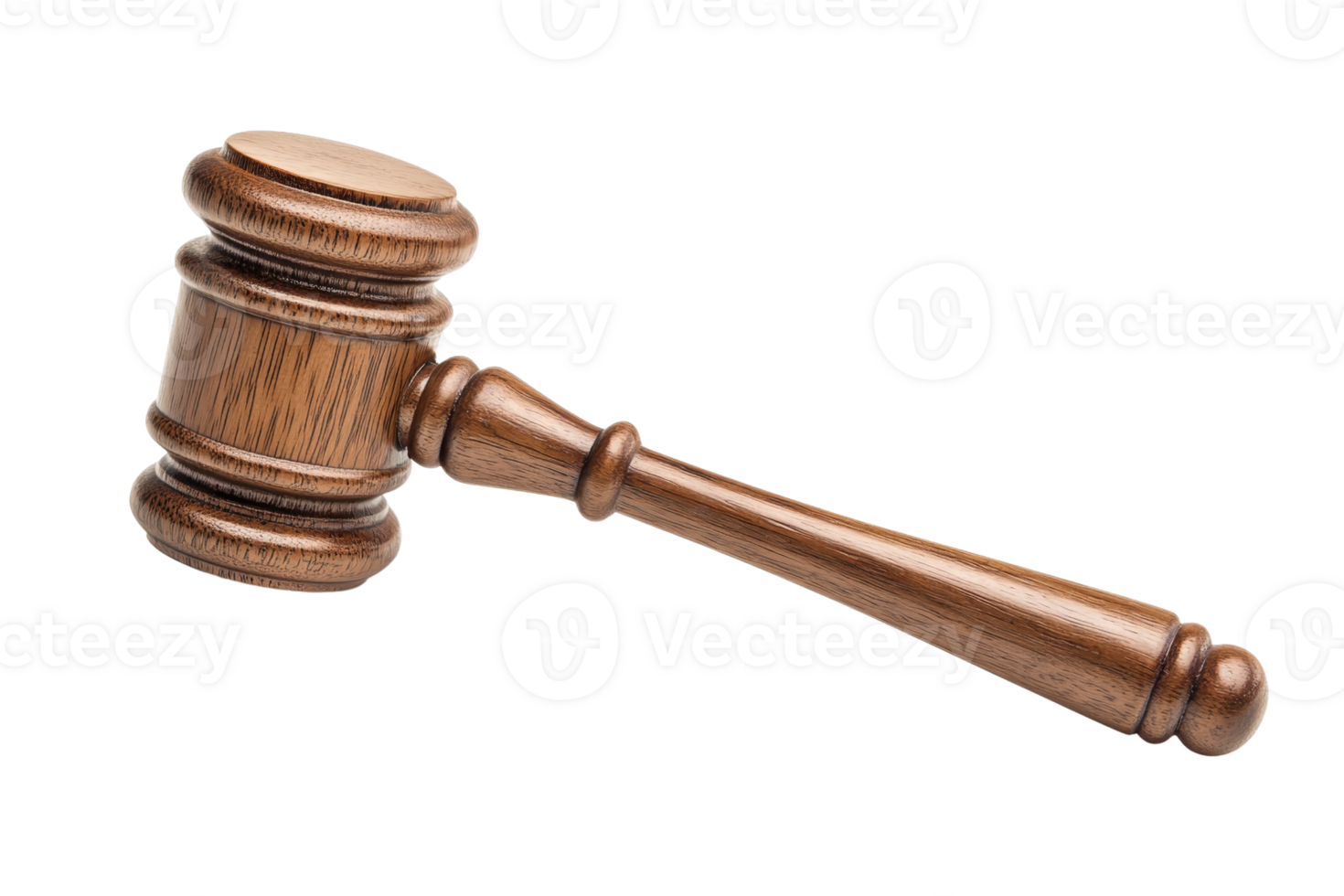 A wooden judge's gavel isolated on a transparent background. symbolizing law, justice, and authority. png