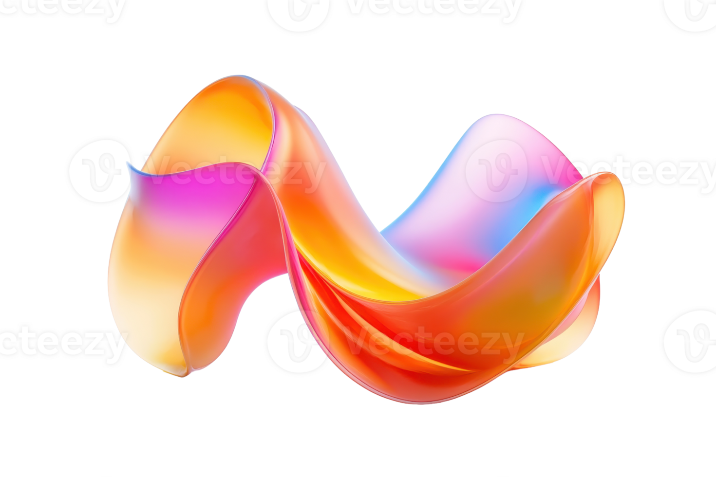 Colorful abstract 3D rendering with gradient hues, representing fluidity and digital creativity, perfect for modern design concepts or backgrounds. png