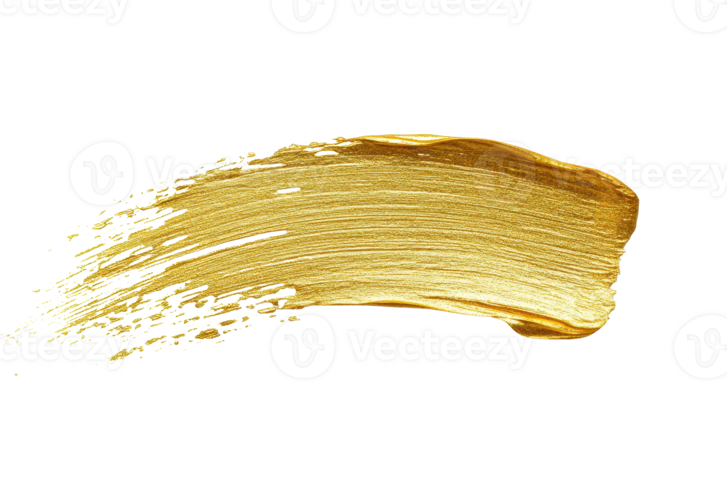 Abstract golden brush stroke on transparent background. Perfect for graphic designs, invitations, or as a luxurious element in projects. png