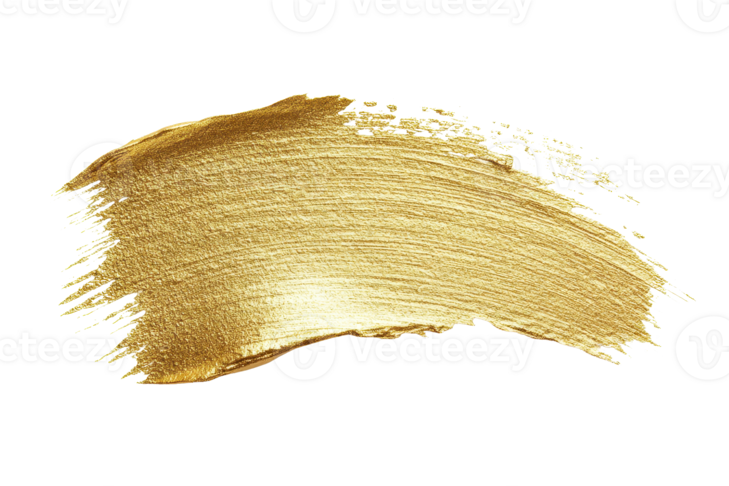 Gold brush stroke texture on transparent background. Abstract gold paint splash, luxury design for invitations, backgrounds, and branding. png