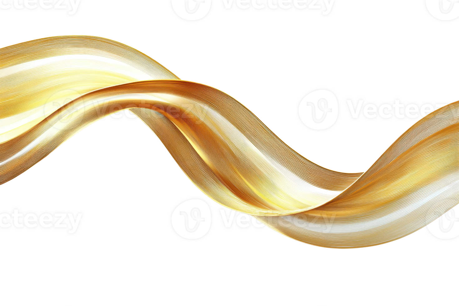 Elegant golden wave abstract isolated on transparent background. perfect for modern design and decorative concepts png